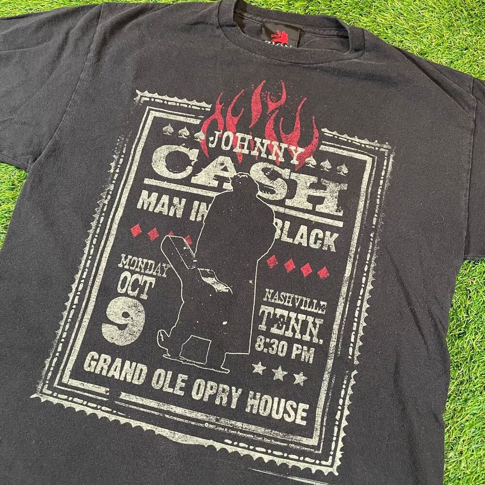Zion Rootswear Y2K Johnny Cash Man In Black Grand Ole Opry House Concert T-Shirt